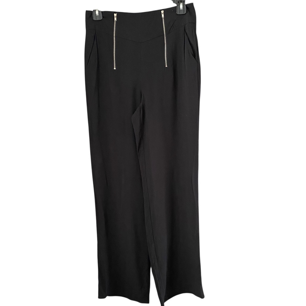 2B Bebe Black Double Zip Challis Palazzi Women's Pants Size XS